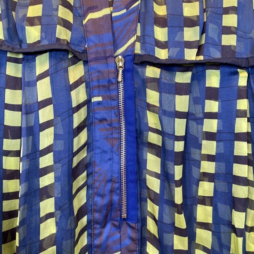 Patricia Schmidt Green Blue Patterned Bathing Suit Swim Cover Up Size Medium - Picture 2 of 9